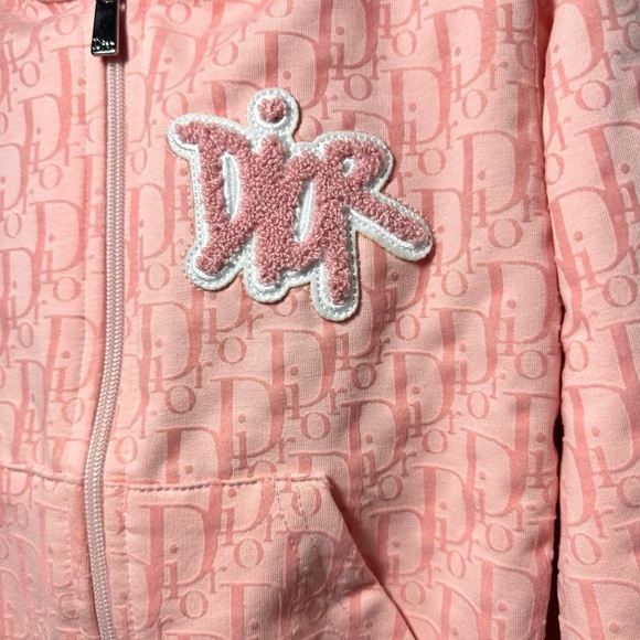 Dior Kids pink monogram logo zip up jacket size 6-7Y - Picture 3 of 10